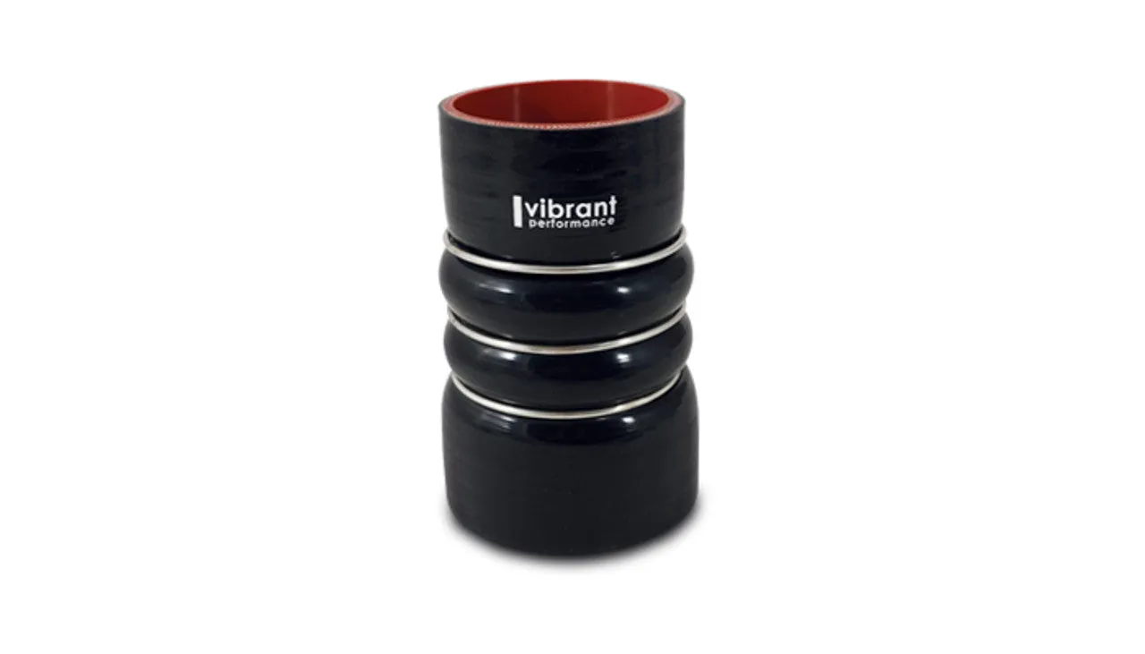 Vibrant Straight Reinforced CAC Silicone Hose, 3.00" I.D. x 8.00" long - Black  - 11823