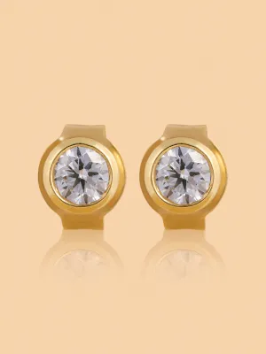 Westside X Pome Round Bezel Set Lab Diamond Stud Earrings