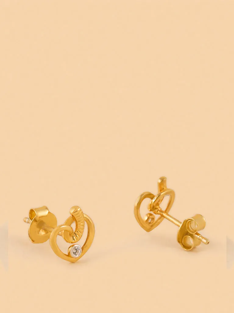 Westside X Pome Twisted Lab Diamond Rope Heart Studs