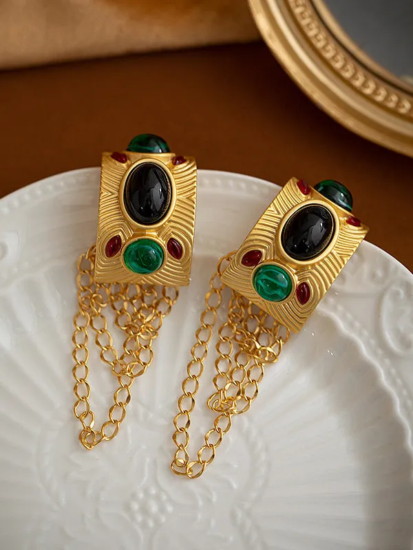 xakxx Chains Tasseled Eardrop Earrings Accessories