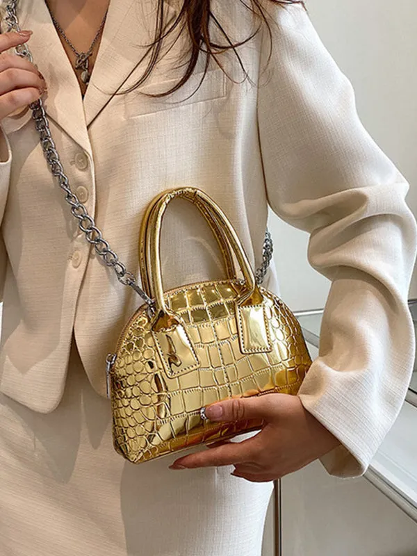 xakxx  PU Chains Shoulder Bag Handbag