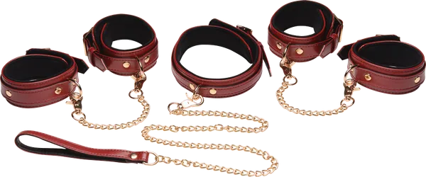 Xr Brands Burgundy Bondage Set 6 Piece - See Description