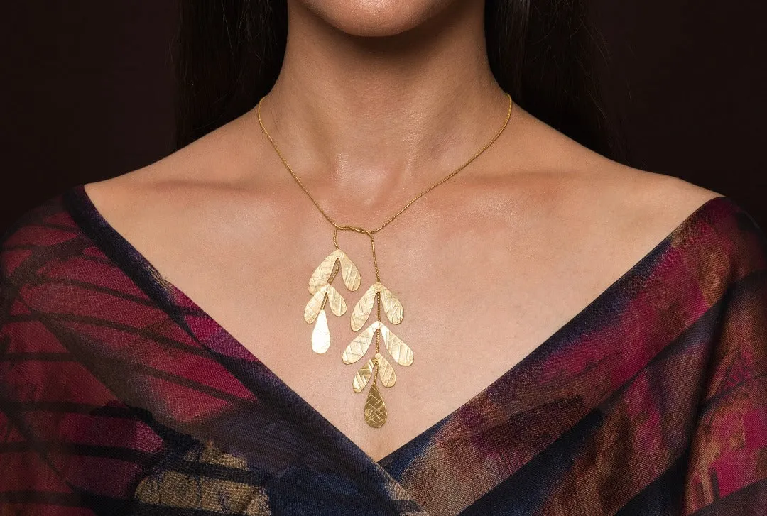 Ziya Gold Plated Leaf Necklace