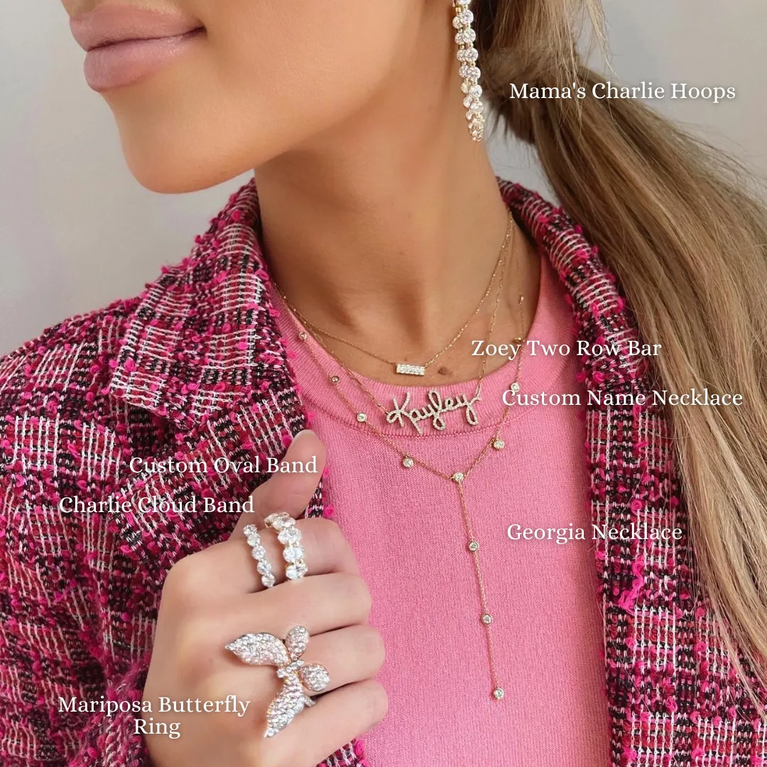 Zoey Two Row Diamond Bar Necklace