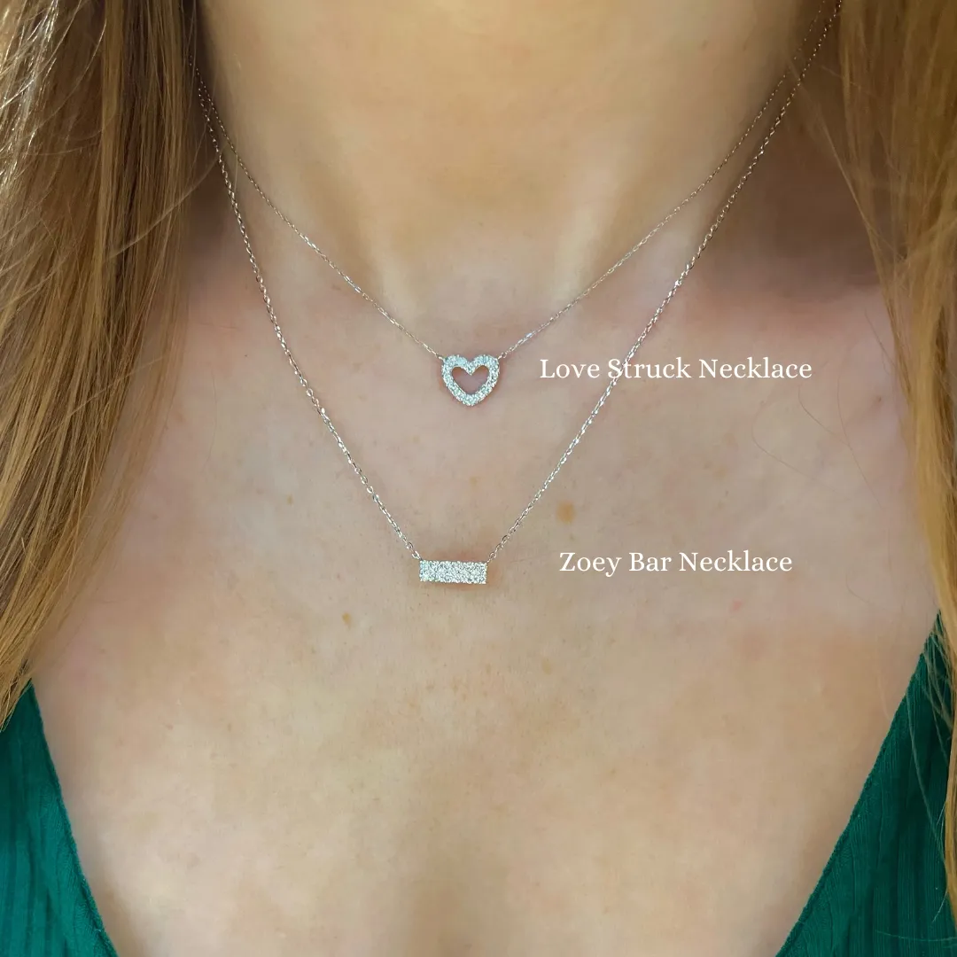Zoey Two Row Diamond Bar Necklace